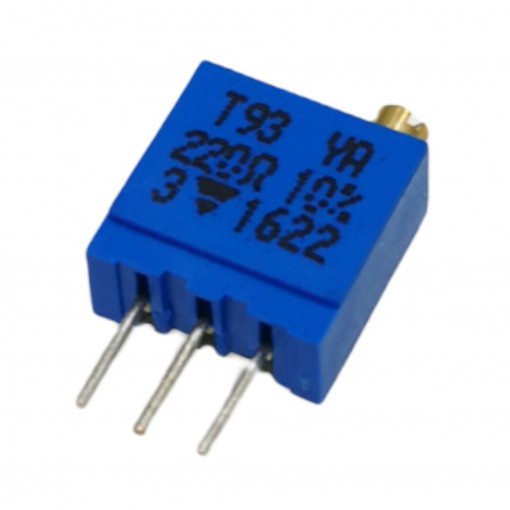 T93YAE220; Pieregulēšanas pot. 220R daudzapgriezienu P2.54mm T93YAE220; Pieregulēšanas pot. 220R daudzapgriezienu P2.54mm