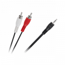 50195; Cable; RCA plug x2,Jack 3.5mm 3pin plug; 5m; black; Goobay 50195; Cable; RCA plug x2,Jack 3.5mm 3pin plug; 5m; black; Goobay