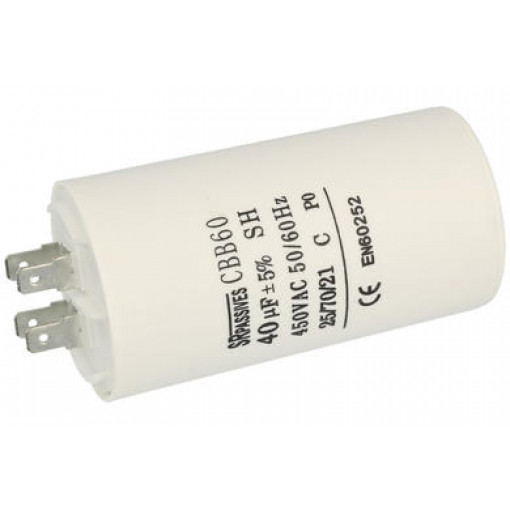 CBB60A-40/450; Capacitor: motors, run; 40uF; 450V; Ø48x93mm; -25÷70°C; ±5%; 3000h; SR PASSIVES CBB60A-40/450; Capacitor: motors, run; 40uF; 450V; Ø48x93mm; -25÷70°C; ±5%; 3000h; SR PASSIVES