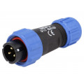 SP1310/P3N; SP13; plug; male; PIN: 3; IP68; 4÷6.5mm; 13A; soldering; for cable; WEIPU SP1310/P3N; SP13; plug; male; PIN: 3; IP68; 4÷6.5mm; 13A; soldering; for cable; WEIPU