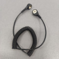 WIRE BOTTONE 15-4; Coiled ground cord with press stud; ESD; 1MΩ; 1.5m; ELME WIRE BOTTONE 15-4; Coiled ground cord with press stud; ESD; 1MΩ; 1.5m; ELME