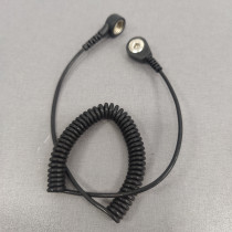 WIRE BOTTONE 15-4; Coiled ground cord with press stud; ESD; 1MΩ; 1.5m; ELME WIRE BOTTONE 15-4; Coiled ground cord with press stud; ESD; 1MΩ; 1.5m; ELME