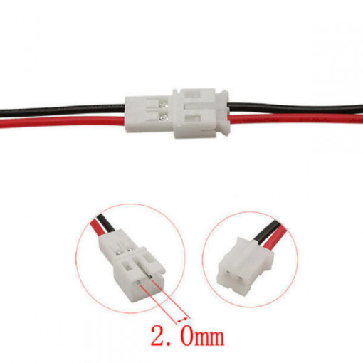 Konektors ar vadu JST PHR-2 plug with AWG24 100mm wires Konektors ar vadu JST PHR-2 plug with AWG24 100mm wires