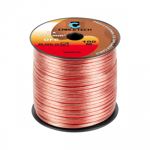 KLS075.TR.CU; Akust. kab. Cu 2x0.75mm² 19x7x0.12mm OFC Caursp. PVC Cabletech KLS075.TR.CU; Akust. kab. Cu 2x0.75mm² 19x7x0.12mm OFC Caursp. PVC Cabletech
