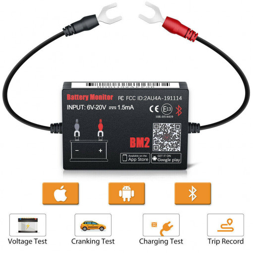 BM2 Bluetooth 12V Svina akumulatoru analizators