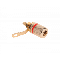 BAN4.LCH.GOLD.RD.L  Banana 4mm ligzda šasijas sarkana zelta lodējama/skrūvējama