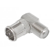 PSLFQ/F.LEN; Adapters F-Quick spraudnis uz F ligzdu Metāla 90° leņķī