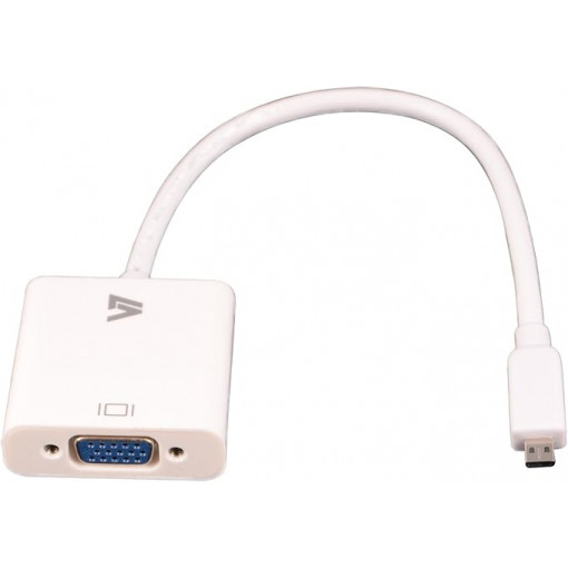 KONV.HDMIQ>VGA/3S.WH; Konvertors Mikro HDMI uz VGA un 3.5mm Audio ligzdu. 0.1m balts