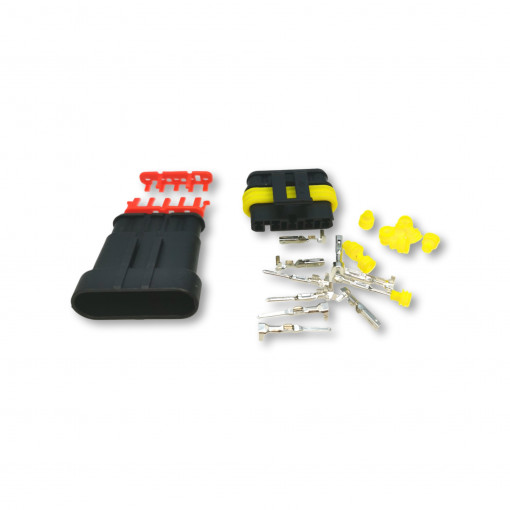 OH5, Auto konektoru komplekts 5 pin wire-wire; Superseal 1.5; plug; PIN: 5; IP67 MAX 24V 14A