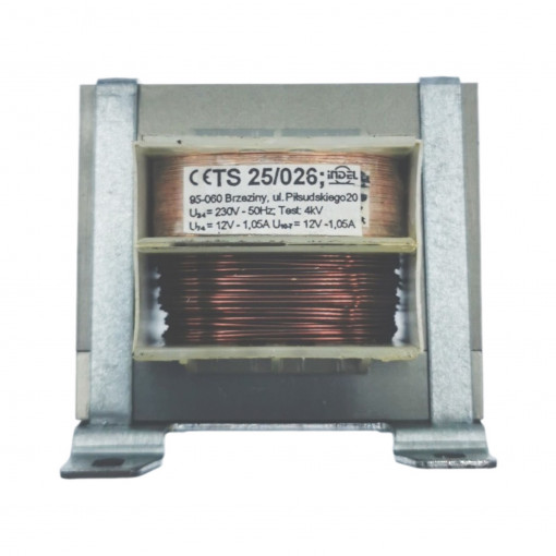 TS 25/026; Transformer: mains; 25VA; 230VAC; 12V; 12V; 1.05A; 1.05A; IP00; INDEL TS 25/026; Transformer: mains; 25VA; 230VAC; 12V; 12V; 1.05A; 1.05A; IP00; INDEL