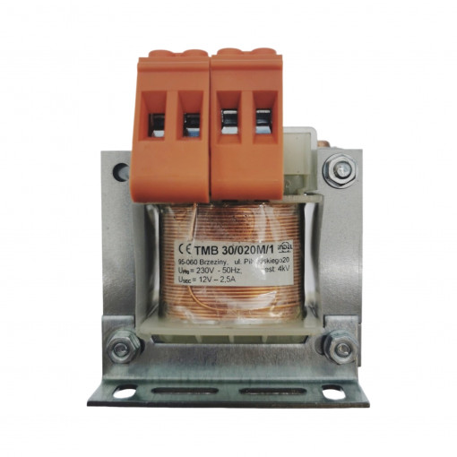 TMB 30/020M/1; Transformer: mains; 30VA; 230VAC; 12V; Leads: terminal block; 0.7kg; INDEL TMB 30/020M/1; Transformer: mains; 30VA; 230VAC; 12V; Leads: terminal block; 0.7kg; INDEL