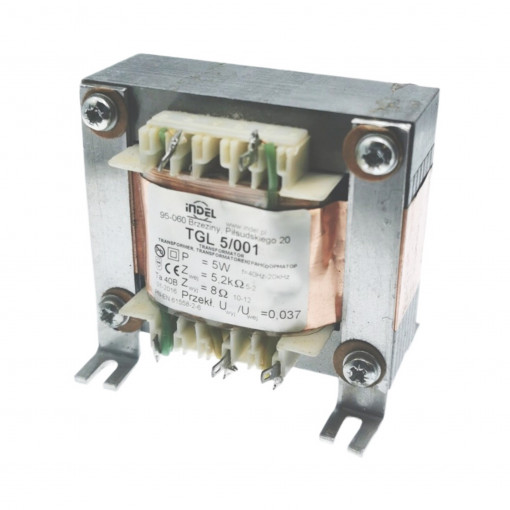TGL 5/001; Transformer: speaker; 5VA; Sec.winding imped: 8Ω; 0.04÷20kHz; INDEL TGL 5/001; Transformer: speaker; 5VA; Sec.winding imped: 8Ω; 0.04÷20kHz; INDEL