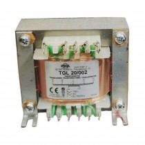 TGL 20/002 TGL - speaker transformers for tube amplifiers with magnetic shields  Primary: PRI  impedance [kOhm] 10 Secondary: SEC  impedance [Ohm] 8 Core: EI 84/28