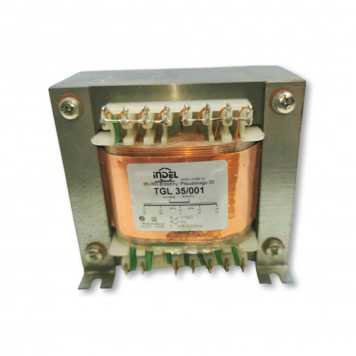 TGL 35/001 TGL - speaker transformers for tube amplifiers with magnetic shields  Primary: PRI  impedance [kOhm] 1.73 Secondary: SEC  impedance [Ohm] 4 Core: EI102/51