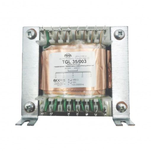TGL 35/003; Transformer: speaker; 35VA; Sec.winding imped: 4Ω; 0.02÷20kHz; INDEL TGL 35/003; Transformer: speaker; 35VA; Sec.winding imped: 4Ω; 0.02÷20kHz; INDEL