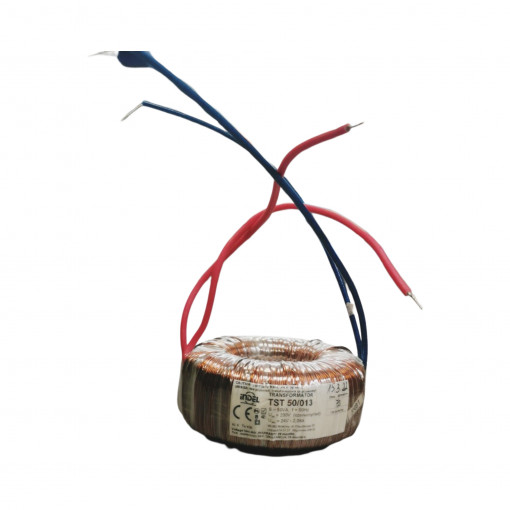 TST 50/013; Transformer: toroidal; 50VA; 230VAC; 24V; 2.08A; 0.7kg; Ø: 85mm; IP00; INDEL