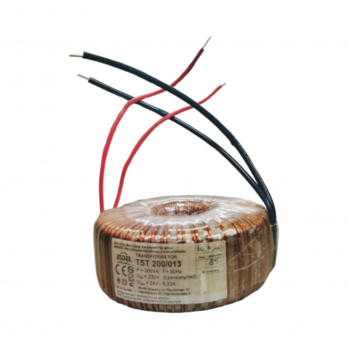 TST 200/013 TST - toroidal mains transformers (with mounting - metal plate and 2 rubbers) Primary: 230V Secondary: 24V-8,33A Core: toroidalny TST 200/013 TST - toroidal mains transformers (with mounting - metal plate and 2 rubbers) Primary: 230V Secondary: 24V-8,33A Core: toroidalny