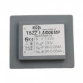 TSZZ 1,5/006MP TSZZ - mains transformers for printed circuit board, sealed and cased, reduced size  Primary: 230V Secondary: 9V-0,083A, 9V-0,083A Core: EI 30/10.5 OB G1 TSZZ 1,5/006MP TSZZ - mains transformers for printed circuit board, sealed and cased, reduced size  Primary: 230V Secondary: 9V-0,083A, 9V-0,083A Core: EI 30/10.5 OB G1