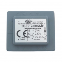 TSZZ2/005MP; Transformer: encapsulated; 2VA; 230VAC; 9V; 0.22A; Mounting: PCB; INDEL