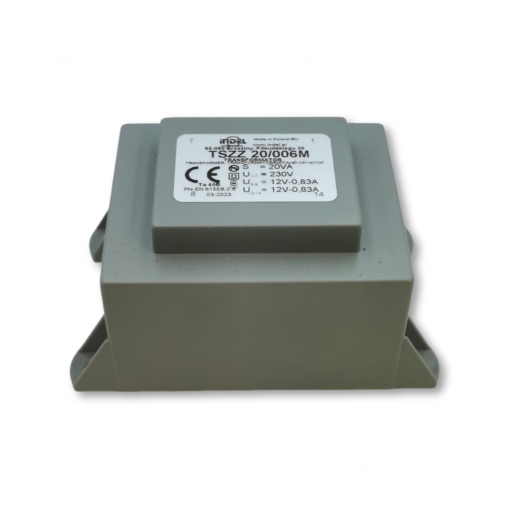 TSZZ20/006M; Transformer: encapsulated; 20VA; 230VAC; 12V; 12V; 0.83A; 0.83A; INDEL