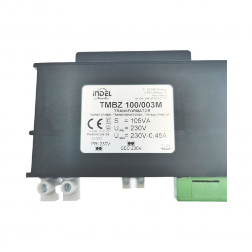 TMBZ 100/003M (105VA); Transformer: encapsulated; 100VA; 230VAC; 230V; 0.45A; 1.3kg; INDEL TMBZ 100/003M (105VA); Transformer: encapsulated; 100VA; 230VAC; 230V; 0.45A; 1.3kg; INDEL
