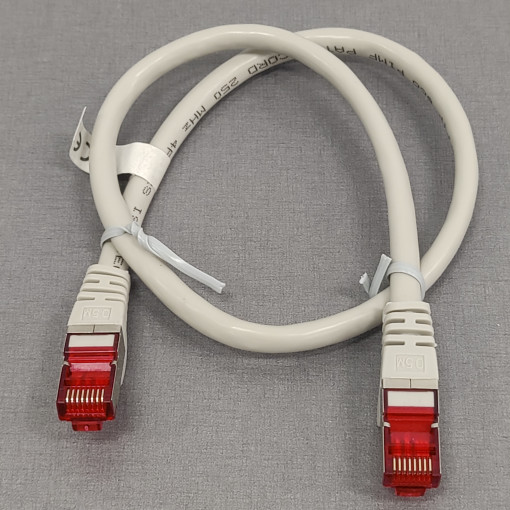 93568; Patch cord; S/FTP; 6; stranded; CCA; PVC; grey; 0.5m; 27AWG; Goobay