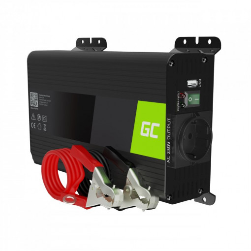 INVGC05; Green Cell® Car Power Inverter Converter 12V to 230V Pure sine 300W/600W with USB INVGC05; Green Cell® Car Power Inverter Converter 12V to 230V Pure sine 300W/600W with USB