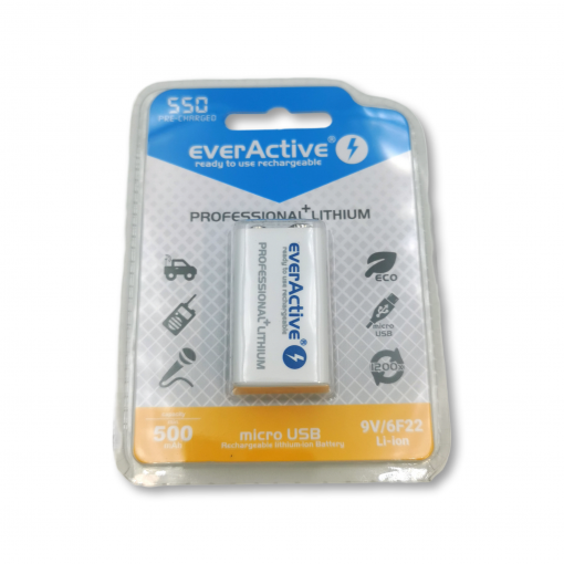 EVHR22-550 battery everActive 6F22/9V Li-ion 550 mAh