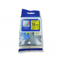 BR.L12BK/YL.TZ631.ALT; Kasete - lminētā lenta 12mm Melns uz Dzetena TZ631 Savietojams