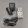 BCUA.500 NiMH akumulatoru lādētājs 2xAA 1000 mA, AAA 500 mA + Barošanas bloks 12V 500mA + Auto piepīpētāja vads