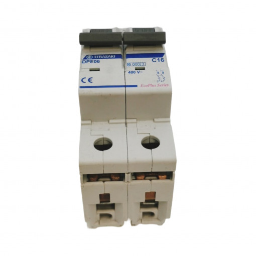 DPE06C20016 Circuit breaker; 230/400VAC; Inom: 16A; Poles: 2; DIN; Charact: C TERASAKI DPE06 DPE06C20016 Circuit breaker; 230/400VAC; Inom: 16A; Poles: 2; DIN; Charact: C TERASAKI DPE06