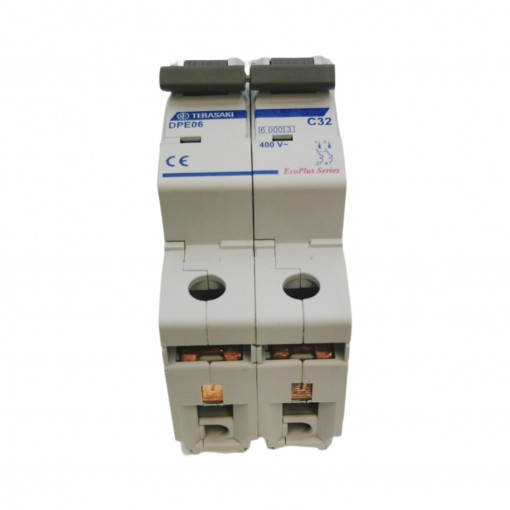 DPE06C20032 Circuit breaker; 230/400VAC; Inom: 32A; Poles: 2; DIN; Charact: C TERASAKI DPE06C20032 Circuit breaker; 230/400VAC; Inom: 32A; Poles: 2; DIN; Charact: C TERASAKI