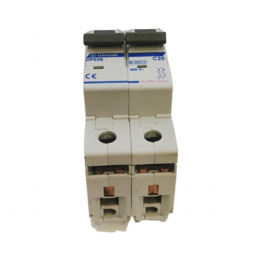 DPE06C20020 Circuit breaker; 230/400VAC; Inom: 20A; Poles: 2; DIN; Charact: C TERASAKI DPE06C20020 Circuit breaker; 230/400VAC; Inom: 20A; Poles: 2; DIN; Charact: C TERASAKI