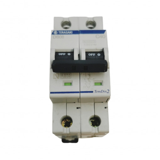 DS06C20040 Circuit breaker; 230/400VAC; Inom: 40A; Poles: 2; DIN; Charact: C TERASAKI