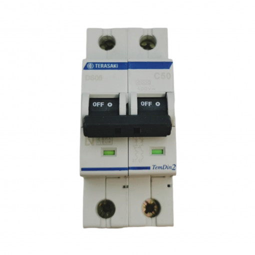 DS06C20050 Circuit breaker; 230/400VAC; Inom: 50A; Poles: 2; DIN; Charact: C TERASAKI