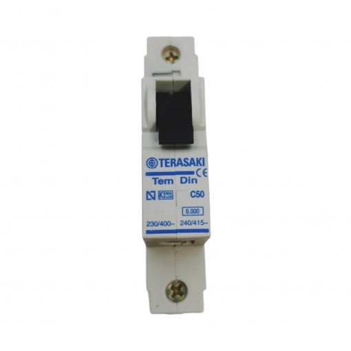 C06N10050 Circuit breaker; 230/400VAC; Inom: 50A; Poles: 1; DIN; Charact: C TERASAKI C06N10050 Circuit breaker; 230/400VAC; Inom: 50A; Poles: 1; DIN; Charact: C TERASAKI