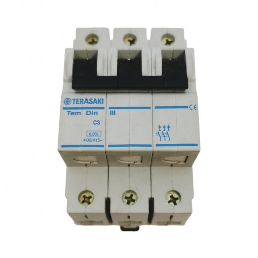 C06N30003 Circuit breaker; 400VAC; Inom: 3A; Poles: 3; DIN; Charact: C; 6kA TERASAKI C06N30003 Circuit breaker; 400VAC; Inom: 3A; Poles: 3; DIN; Charact: C; 6kA TERASAKI