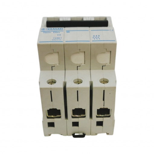 C06N30003 Circuit breaker; 400VAC; Inom: 3A; Poles: 3; DIN; Charact: C; 6kA TERASAKI C06N30003 Circuit breaker; 400VAC; Inom: 3A; Poles: 3; DIN; Charact: C; 6kA TERASAKI