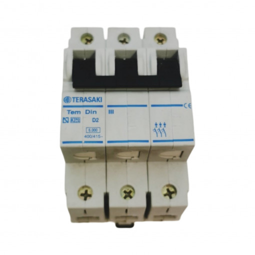 D06N30002 Circuit breaker; 230/400VAC; Inom: 2A; Poles: 3; DIN; Charact:D TERASAKI D06N30002 Circuit breaker; 230/400VAC; Inom: 2A; Poles: 3; DIN; Charact:D TERASAKI
