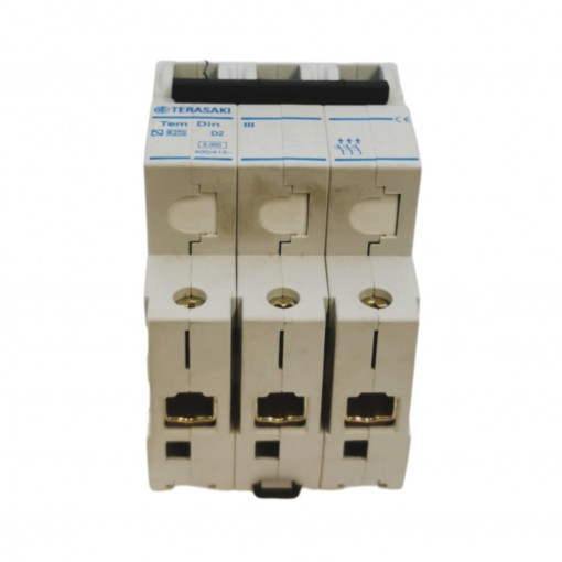 D06N30002 Circuit breaker; 230/400VAC; Inom: 2A; Poles: 3; DIN; Charact:D TERASAKI D06N30002 Circuit breaker; 230/400VAC; Inom: 2A; Poles: 3; DIN; Charact:D TERASAKI