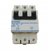 D06N30003 Circuit breaker; 230/400VAC; Inom: 3A; Poles: 3; DIN; Charact: D; 6kA TERASAKI D06N30003 Circuit breaker; 230/400VAC; Inom: 3A; Poles: 3; DIN; Charact: D; 6kA TERASAKI