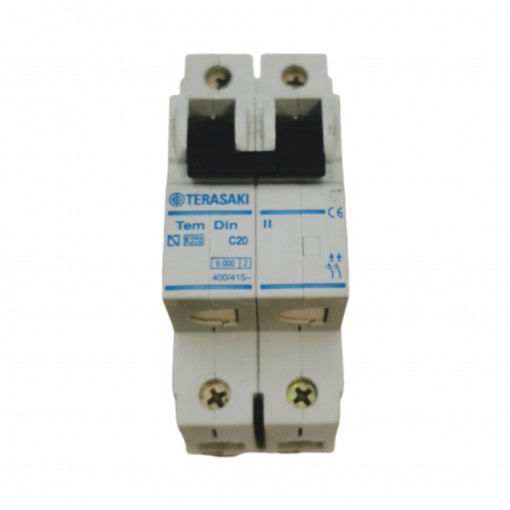 C06N20020 Circuit breaker; 230/400VAC; Inom: 20A; Poles: 2; DIN; Charact: C TERASAKI C06N20020 Circuit breaker; 230/400VAC; Inom: 20A; Poles: 2; DIN; Charact: C TERASAKI