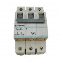 D-2A Circuit breaker; 230/400VAC; Inom: 2A; Poles: 3; DIN; Charact.D TERASAKI D-2A Circuit breaker; 230/400VAC; Inom: 2A; Poles: 3; DIN; Charact.D TERASAKI