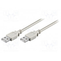 VSSUA/.5.HS.WH; Vads USB A / USB A spraudņi, 5.0m USB2.0 High speed pelēks