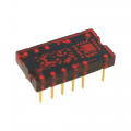 TIL311:Texas Instruments heksadecimālais LED displejs, sarkans 100 μcd kreisajā pusē, labajā pusē 6,9 mm