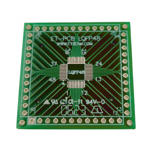 ET-PCB-LQFP48:Solis 0,5 mm, PCB izmērs 3,8 x 3,8 cm ET-PCB-LQFP48:Solis 0,5 mm, PCB izmērs 3,8 x 3,8 cm