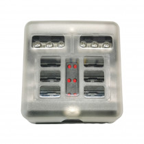 Auto drošinātāju blokus 6x ar LED un masas kopni