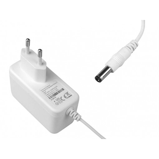 12VDC 1A 5.5x2.5mm spraudnis AC220-240V 50/60Hz Balts barošanas bloks 12VDC 1A 5.5x2.5mm spraudnis AC220-240V 50/60Hz Balts barošanas bloks