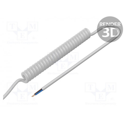 SPT00172B, Wire: coiled; 2x0.5mm2; unshielded; PUR; white; 300V; 0.5m; 2m, SIMECH