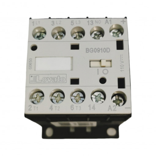 11BG0910D110; Contactor: 3-pole; NO x3; Auxiliary contacts: NO; 110VDC; 9A; DIN; LOVATO ELECTRIC 11BG0910D110; Contactor: 3-pole; NO x3; Auxiliary contacts: NO; 110VDC; 9A; DIN; LOVATO ELECTRIC